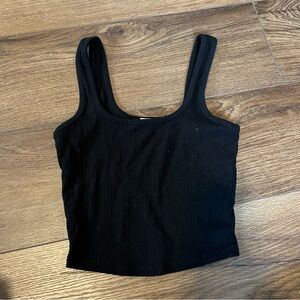 Bozollo Black Ribbed Tank Top